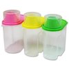 Basicwise Small BPA-Free Plastic Food Saver, Kitchen Food Cereal Storage Containers with Graduated Cap, PK 3 QI003216.3S